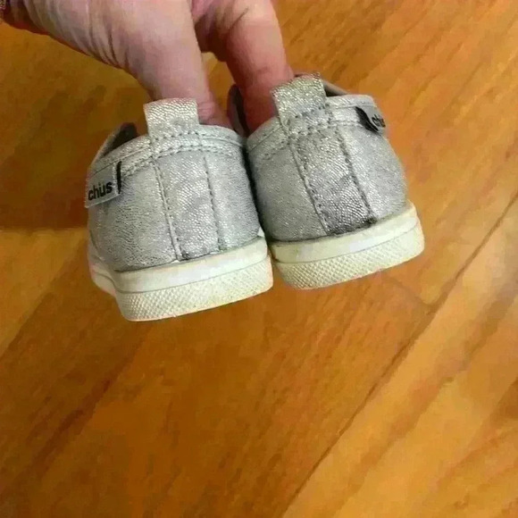 Silver Chus Glitter Slip On No Lace Sneaker - Picture 4 of 7